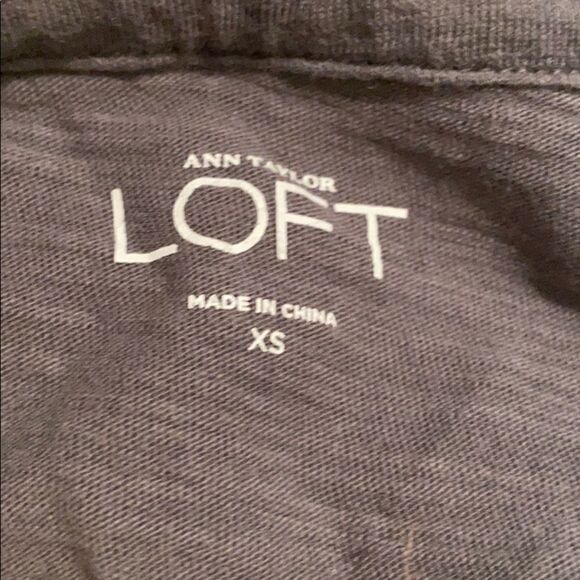 Ann Taylor Loft Cotton Dark Grey Top - Picture 2 of 7